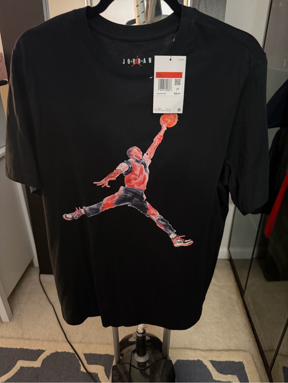 Jordan Men’s Black Graphic Jumpman T-Shirt size L